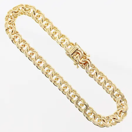 Armband, Bismarck, 18,3cm, bredd 6mm, 18K.  Vikt: 16,3 g