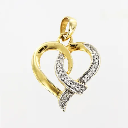 Hänge hjärta diamanter 20 x ca 0,005ct, 17x23mm, GHA, 18K Vikt: 2,4 g