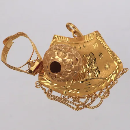 Diverse guld, sten, defekt, 21K Vikt: 14 g