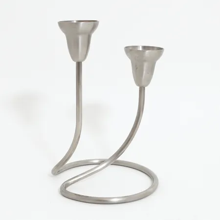 Ljusstake Swing Georg Jensen, höjd: 21,5cm, för två ljus, borstat stål