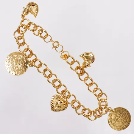 Armband berlocker, 19cm, 21K  Vikt: 15,1 g