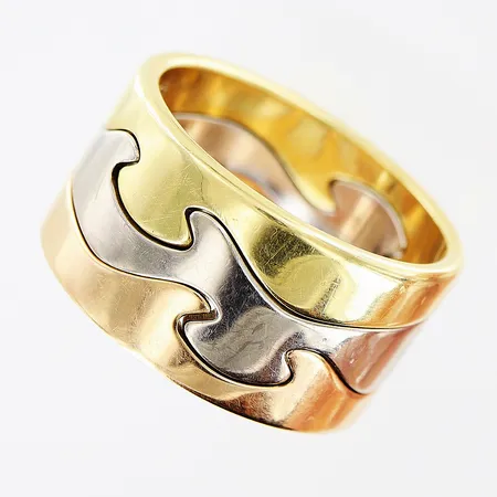 Ring, Georg Jensen, Fusion, 3 delar, vit/gul/rödguld, stl 21¼, 66NK, bredd 13mm, 18K.  Vikt: 23,9 g