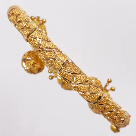 Armband kuldekor, emaljdetaljer, 17,5cm, bredd 1,9-7mm, 21K  Vikt: 5 g