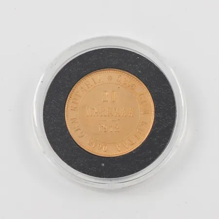 Mynt 20 Markkaa Finland 1912 21.6k. Vikt: 6,5 g
