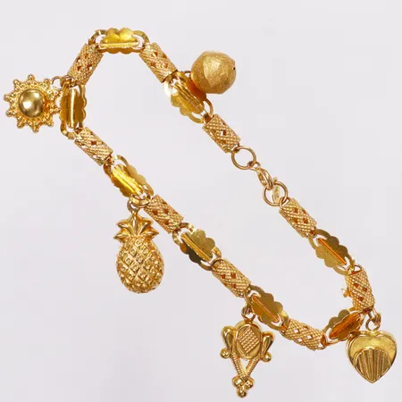 Armband berlocker, 20cm, 21K  Vikt: 12,6 g