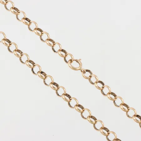 Collier längd ca 66 cm,bredd 5.7 mm,ostämplat 14k. Vikt: 30,2 g