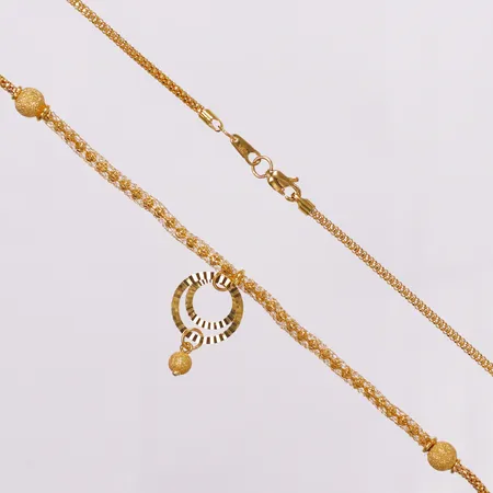 Collier kulor, 41,5cm, hängdel 20mm, 21K  Vikt: 8 g