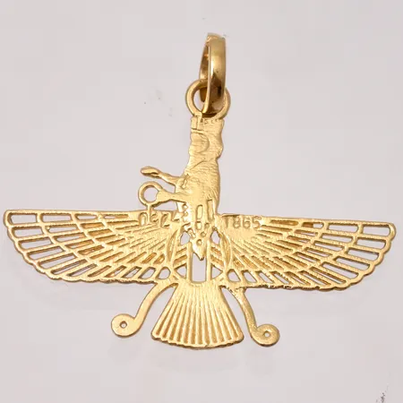 Hänge i 21K guld, mått 24,7x28,7mm, vikt 1,42g.