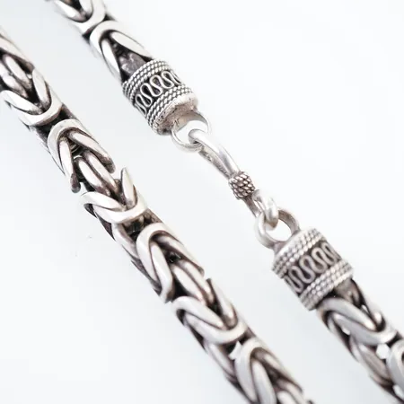 Halskedja, kejsar, silver, 56cm, bredd 8mm Vikt: 162,4 g