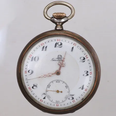 Fickur Chronometre Ø 50mm, serienummer 573346, liten sekund visare, ristade initialer på bakboetten, slitage, inner samt ytterboett 800/100silver. Bruttovikt 72,7g Vikt: 0 g