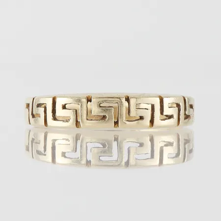 Ring 14k med neanderbård,storlek 17 ¾ mm, bredd 2.4-4.3 mm. Vikt: 2,1 g