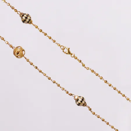 Collier kulor, emaljdetaljer, 47,5cm, bredd 2-7mm, 21K  Vikt: 12,5 g