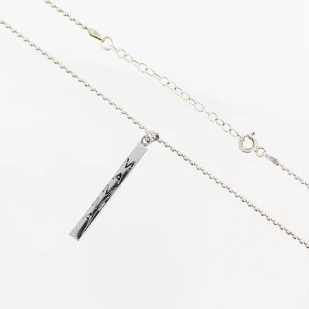 Kedja Kullänk 45-50cm, 925/1000 silver, hänge i stål med text, färgbortfall, brv: 8,7gram Vikt: 8,7 g