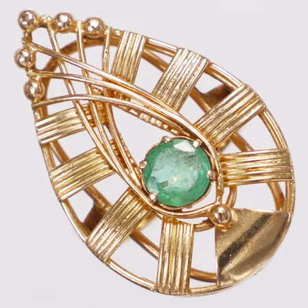 Ring smaragd, stl 18¼, bredd 3,2-34,5mm, 18K  Vikt: 10,5 g