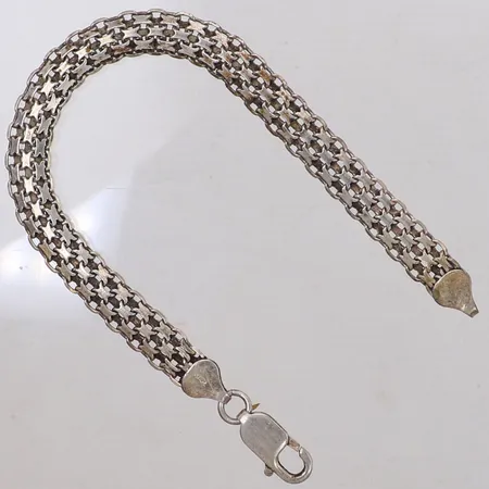 Armband X-länk, längd ca 19cm, bredd 7,9mm, 925/1000 silver Vikt: 9,6 g