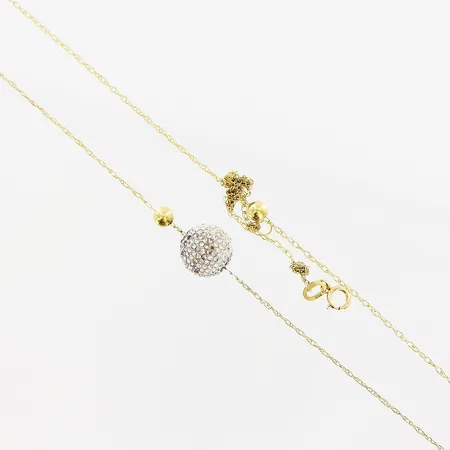 Collier vita stenar, trasslig länk, 18K, brv: 2,2gram Vikt: 2,2 g