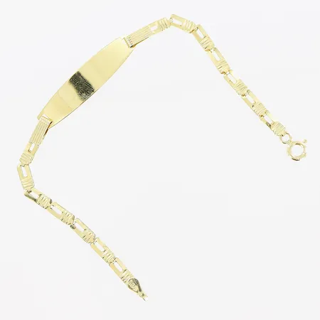 Armband med platta 14,5cm, bredd 2,5-6,5mm, 14K Vikt: 2,4 g