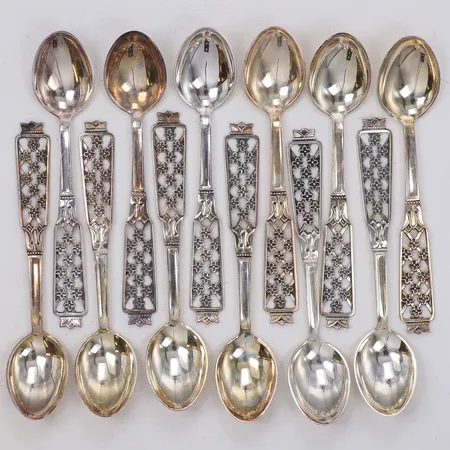 Tolv skedar, längd 12cm, CESONS, år 1963 Göteborg, 830/1000 silver