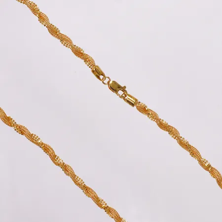 Collier Rävsvans & Kullänkar, 45cm, bredd 4mm, 21K  Vikt: 18,6 g