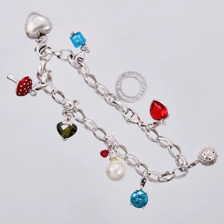 Armband Thomas Sabo med färgade berlocker längd: ca 22cm, bredd: ca 2mm, silver 925/1000 Vikt: 34,4 g