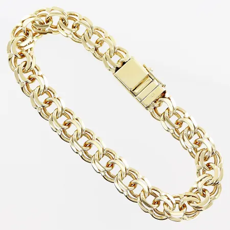 Armband Bismarck 19,5cm, bredd 9mm, 14K Vikt: 29,2 g