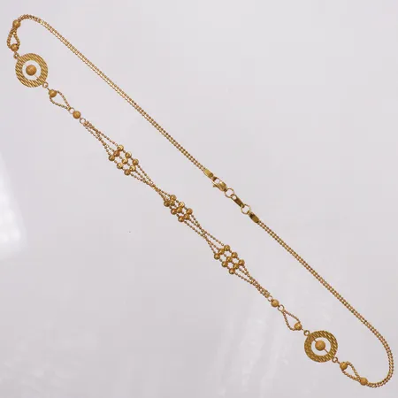 Collier kuldekor, ca 41,5cm, 22K  Vikt: 8,8 g