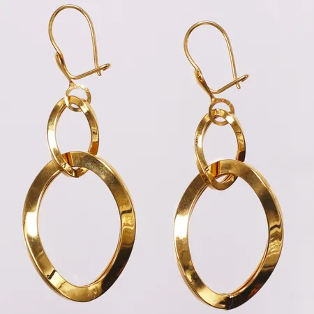 Ett par örhängen 55x22mm, ihåliga, 21K Vikt: 4,1 g