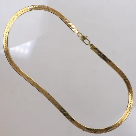 Collier manglad modell, 42cm, bredd 6mm, 18K Vikt: 24,6 g