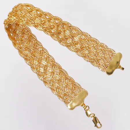 Armband Flätat, 19cm, bredd ca 15mm, ojämn, 21K  Vikt: 22,1 g