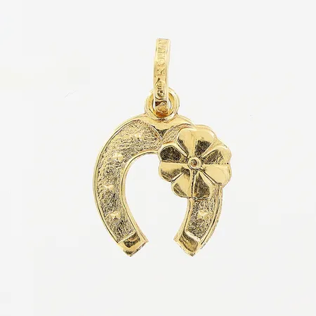 Hänge, hästsko, 16x10mm, 18K.  Vikt: 0,5 g