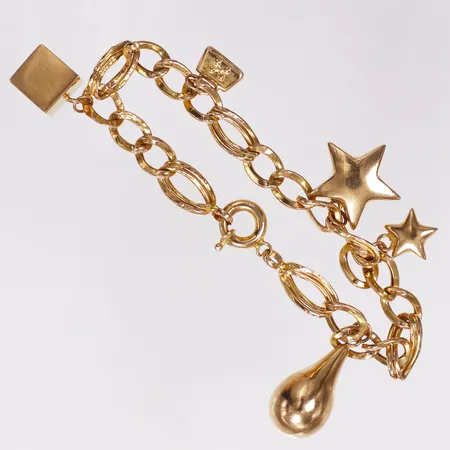 Armband berlocker, 19,5cm, buckliga länkar, 21K  Vikt: 13,3 g