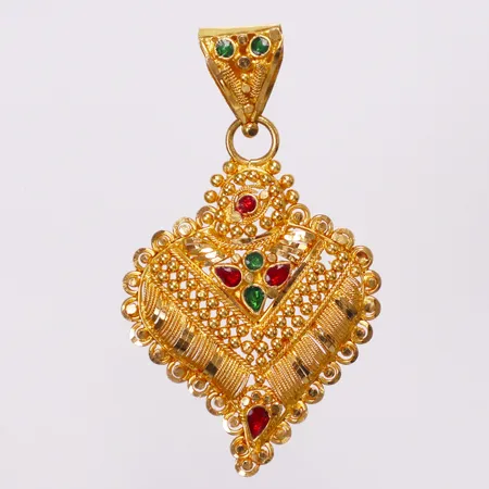 Hänge emaljdetaljer, 49x27mm, 21K  Vikt: 6,7 g