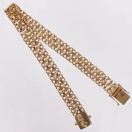 Armband X-länk, 19cm, bredd 8,5mm, Mikkov Handelsfirma år 1961, 18K  Vikt: 17 g