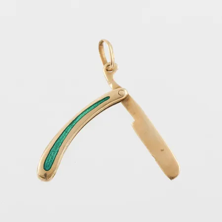 Hänge 18k "Rakkniv",längd utfälld ca 55 mm,slitage.  Vikt: 5,5 g