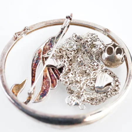 Diverse silversmycken Vikt: 39 g