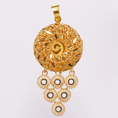 Hänge genombrutet mönster, 60x25mm, 21K  Vikt: 6,2 g