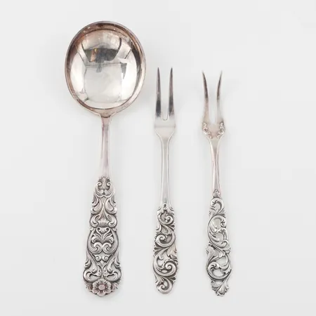 Serveringsbestick 3 st Silver,längd ca 13-16 cm. Vikt: 67,2 g