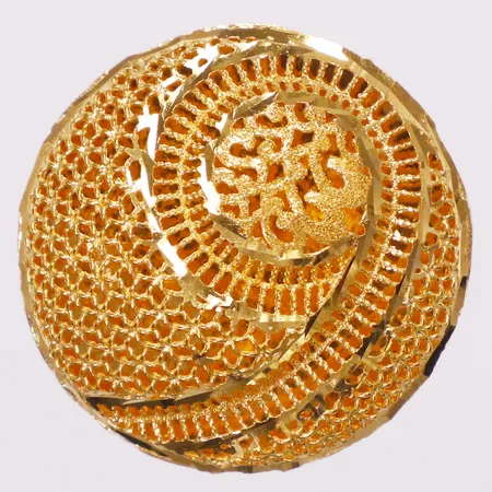 Ring genombrutet mönster, stl 17½, bredd 4,2-28mm, 21K  Vikt: 6 g