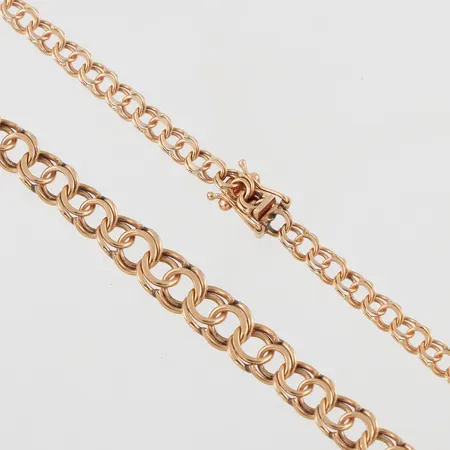 Collier 18k Bismarck,längd ca 43 cm,bredd 4-7 mm. Vikt: 15,8 g