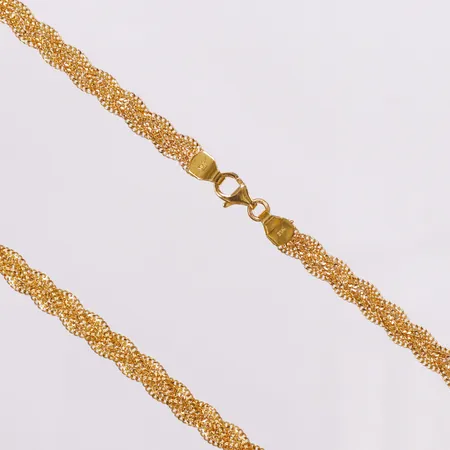 Collier Flätat, 39cm, bredd 5,3mm, 21K  Vikt: 11,6 g