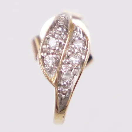 Örhänge diamanter 6 x ca0,005ct, udda, 10mm, 18K  Vikt: 1 g