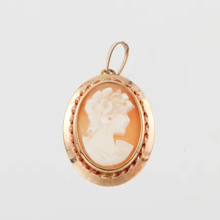 Caméhänge 18k,höjd med ögla 26 mm. Vikt: 1,9 g