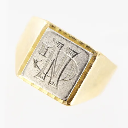 Klackring Ø20¾, monogramgravyr, bredd 3,5-13,5mm, 18K Vikt: 11,3 g