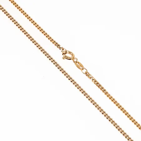 Kedja Pansar i förgyllt silver (925/1000). Den är 70 cm lång, 2 mm bred och väger 7,7g. Springring. 