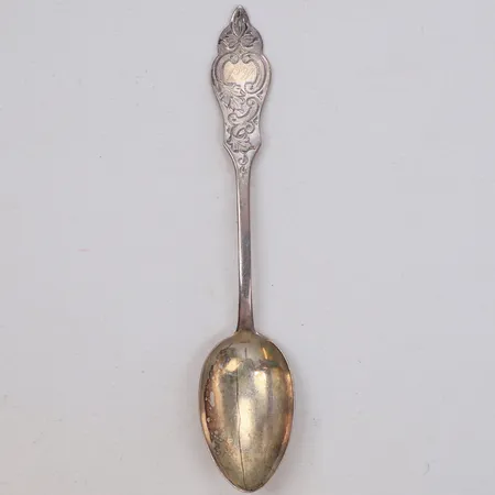 Sked, längd 16cm, tyska stämplar, personlig gravyr, 800/1000 silver Vikt: 31 g