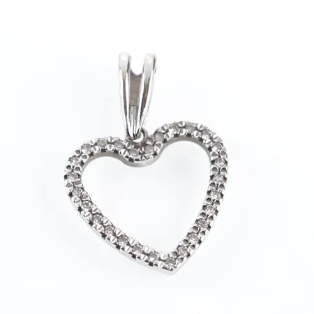 Hänge m diamanter, vitguld, 21mm x 15mm, 14k Vikt: 1,3 g