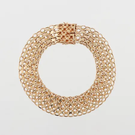 Armband X-länk M.K:S Guldsmedsatelier AB Stockholm,längd 20.5 cm,bredd 14.3 mm,18k. Vikt: 31,5 g