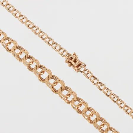 Collier 18k Bismarck Lauris Guld Och Silver Köping,längd ca 42 cm,bredd 3.3-6.5 mm. Vikt: 11,4 g