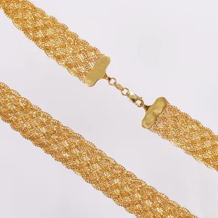 Collier Flätat, 45,5cm, bredd 15mm, 21K  Vikt: 52,8 g