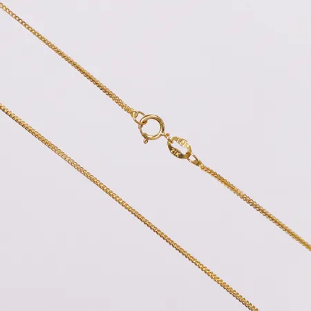 Kedja Rävsvans, 45,8cm, bredd 0,9mm, 21K  Vikt: 2,5 g